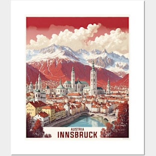 Innsbruck Austria Vintage Travel Retro Tourism Posters and Art